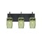 Besa Lighting Milo 4 Vanity, Green, Black, 3x60W Incandescent 3WG-MILO4GR-BK - alternate 1